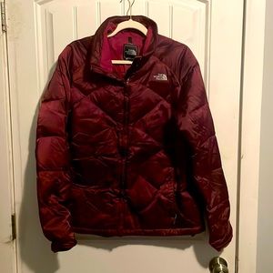 The North Face puffer winter jacket. Lightly used. Red